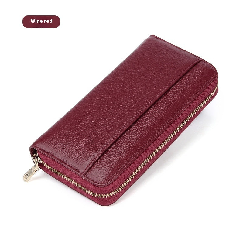 Portefeuille long de grande capacité pour femmes en cuir