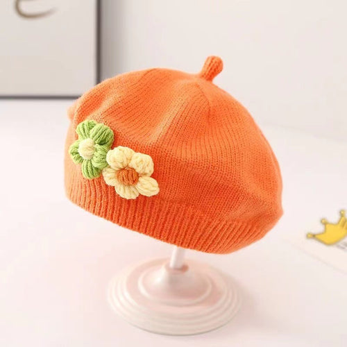 Béret bébé fille Béret tricoté en laine